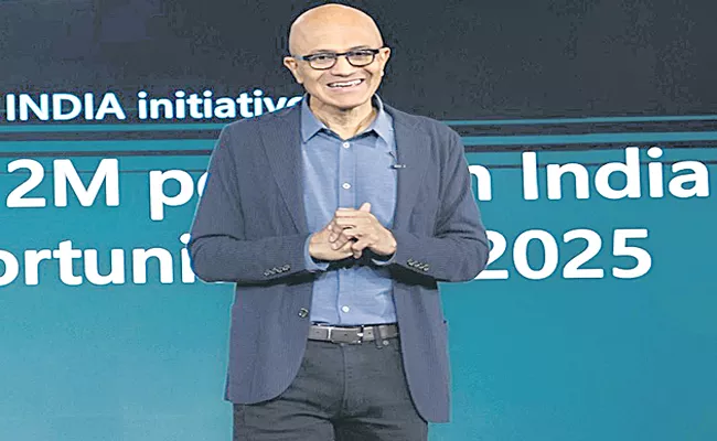 Satya Nadella: Microsoft to provide AI skilling skills to 2 million people in India - Sakshi