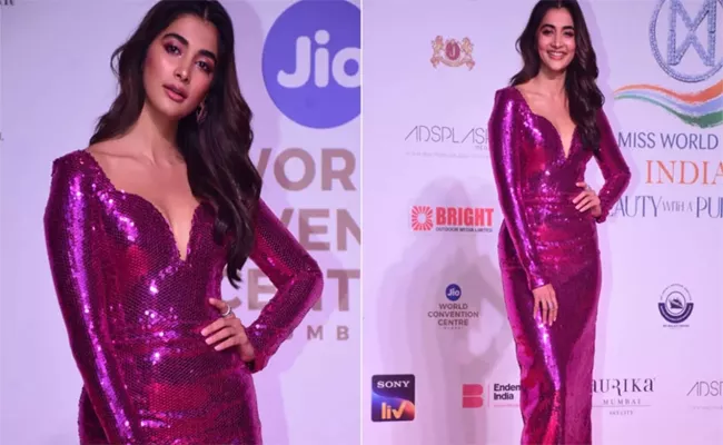 Pooja Hegde In A Pink Sequin Gown Is A Judge For 71st Miss World 2024 - Sakshi
