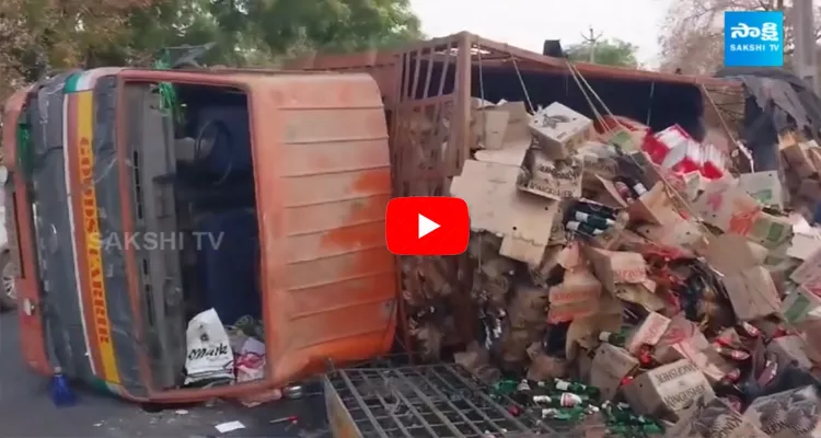 Beer Lorry Worth 40 Lakhs Rolled Over
