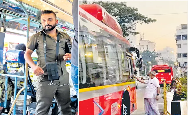 Old Man Distributes Biscuits To Mumbai Bus Drivers - Sakshi