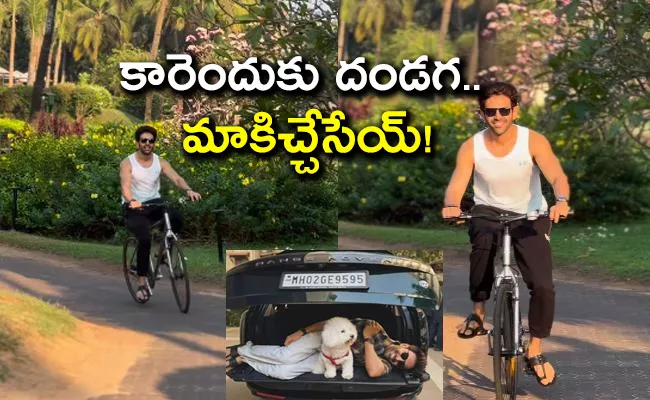 Kartik Aaryan Riding Bicycle After Buying Car worth Rs 6 Crore - Sakshi