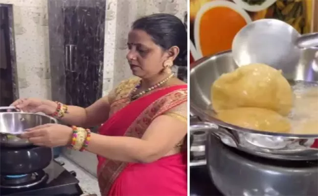 This Woman Gas Saving Method To Cook Aloo And Puri Goes Viral - Sakshi
