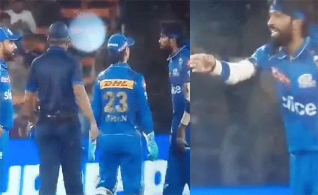 Hardik Pandya loses cool with umpire During SRH-MI Clash - Sakshi