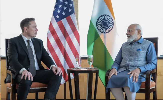Elon Musk Meet Pm Modi In India, May Announce Tesla Factory - Sakshi