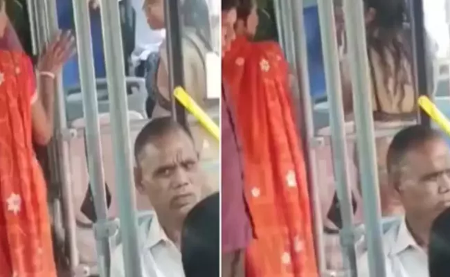 Delhi Bus Woman Boards Crowded in Bikini Viral Video - Sakshi