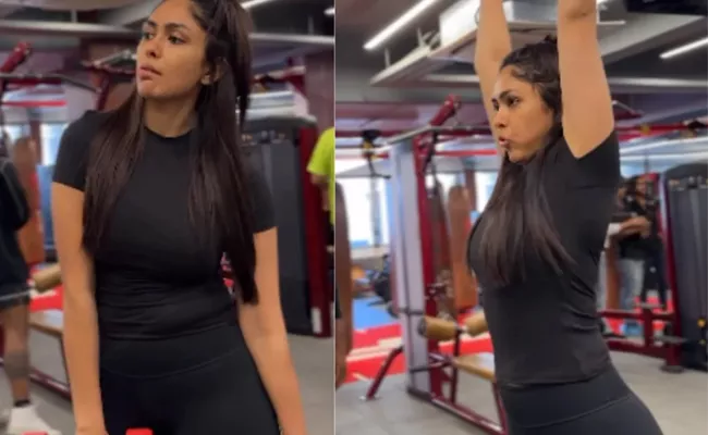 Family star herione Mrunal thakur shares funny gym video goes viral - Sakshi