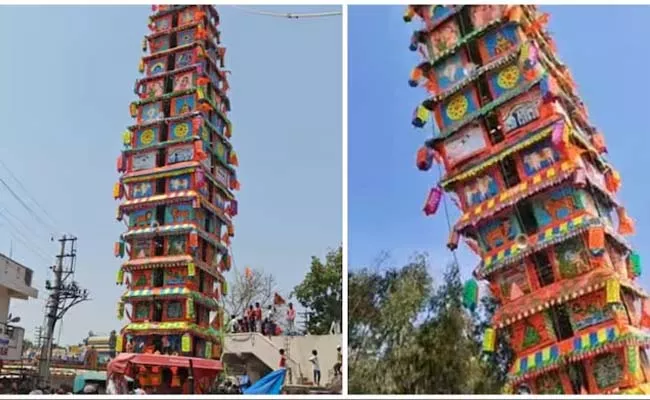 120 Foot Charriot Collapsed In Bengluru Temple - Sakshi