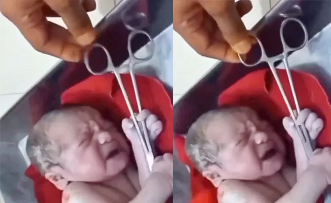 Newborn baby interesting gesture video goes viral on internet - Sakshi