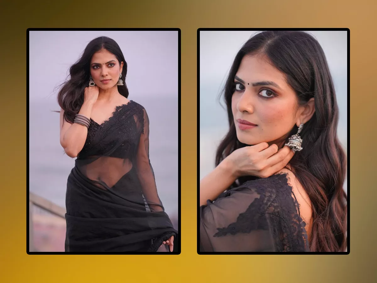 Malayalam Actress Malavika Mohanan Looks Amazing In Black Saree