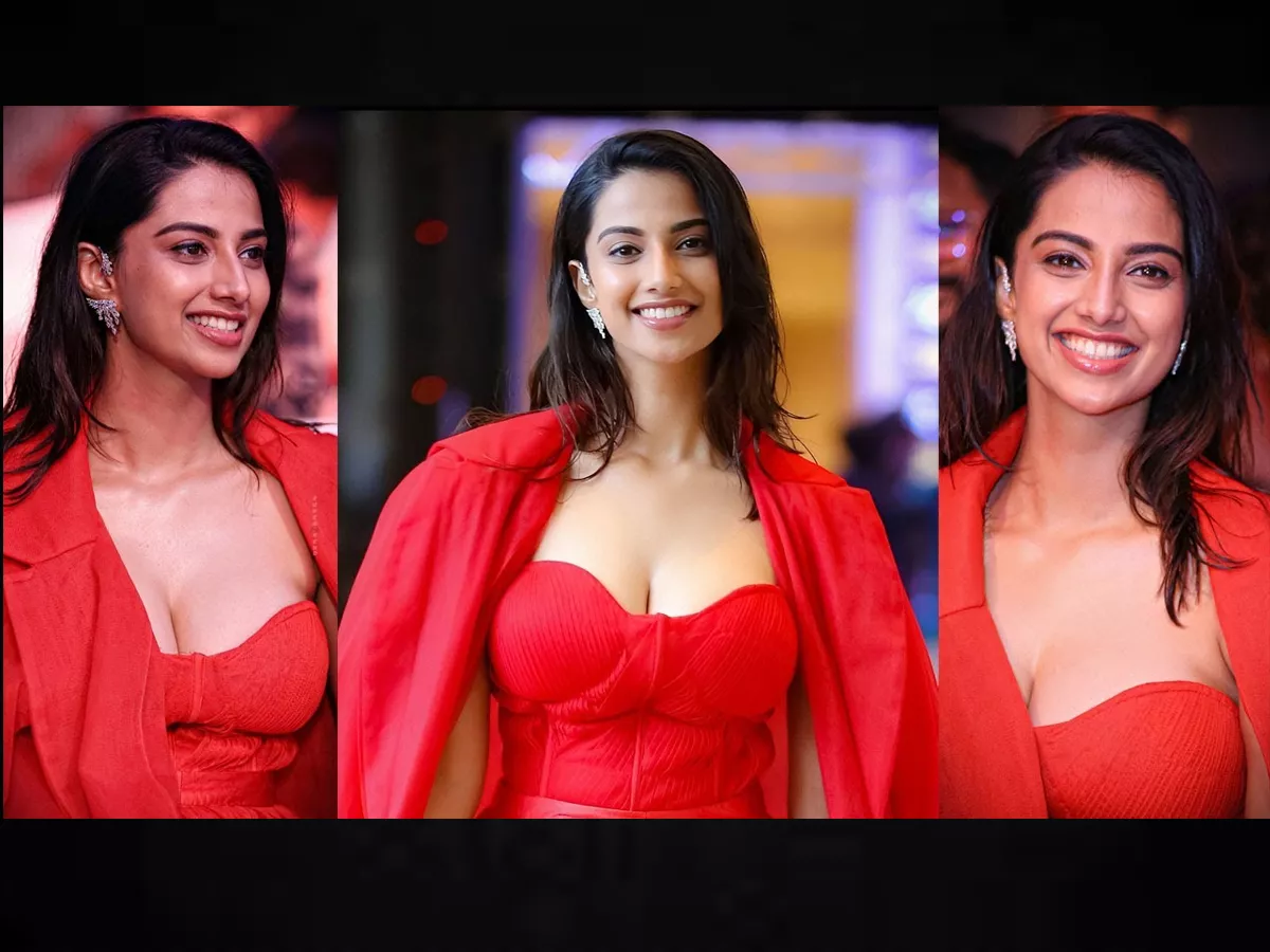 Meenakshi Chaudhary Look Gorgeous In Red Dress - Sakshi