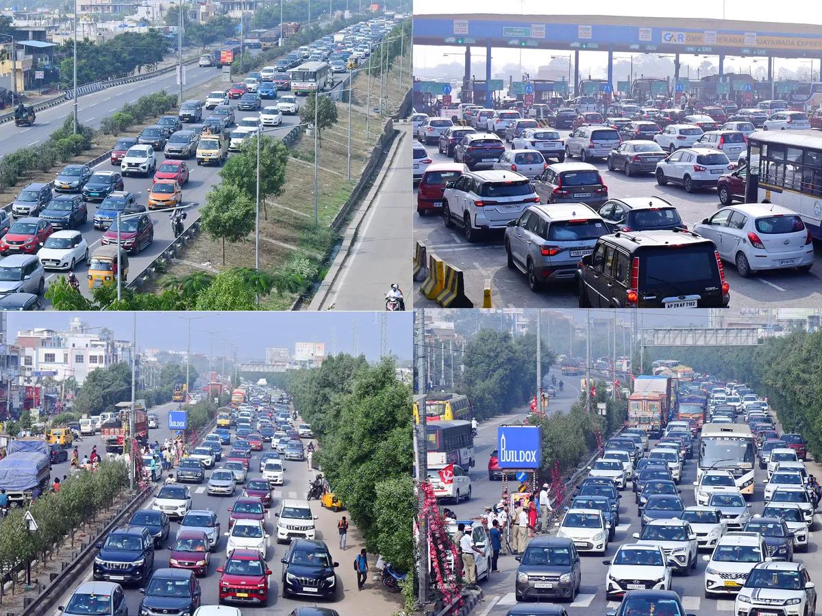 Heavy Traffic Jam On Hyderabad To Vijayawada Highway Photos - Sakshi