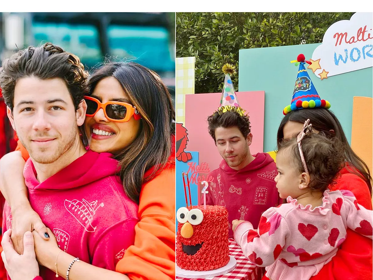 Priyanka Chopra Nick Jonas host Elmo themed bash for daughter Maltis birthday Photos - Sakshi