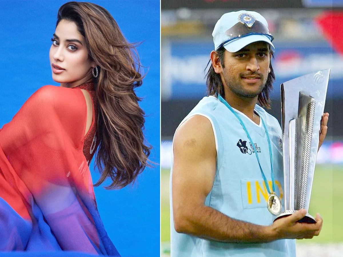 Janhvi Kapoor pays a special tribute to MS Dhonis jersey number 7 Photos