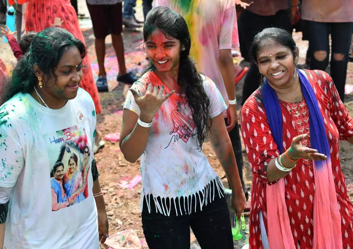 Holi Celebrations In Vijayawada Photos