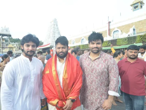 Thaman, Aadi Sai Kumar, Ashwin Babu Visits Tirumala Photos