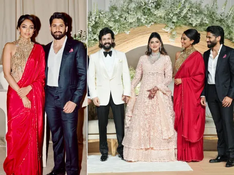 Sobhita Dhulipala and Naga Chaitanya stuns at Akhil-Zainab reception