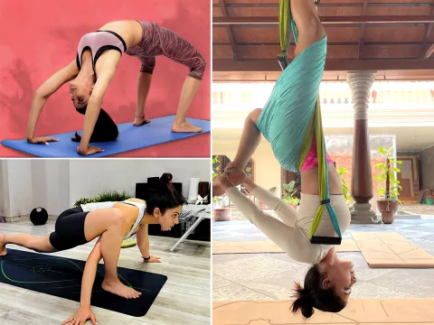 Tollywood and Bollywood Actress international yoga day 2025