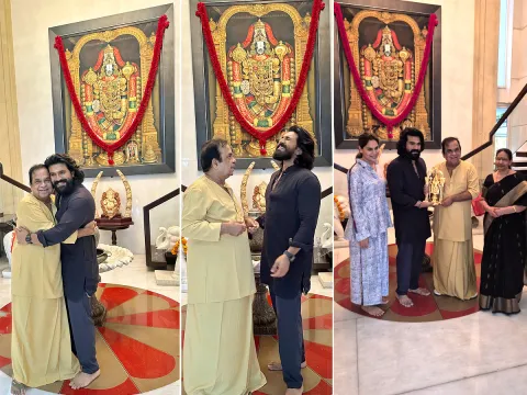 Ram Charan At Brahmanandam House Photos