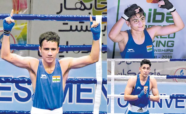 Two Indian Boxers enter pre Quarters of Asian Championship - Sakshi