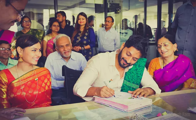 Actor Chetan Marries Megha In Register Office - Sakshi