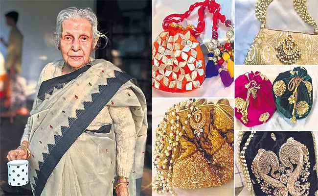 90 years Old Grandmother Designing handBags - Sakshi
