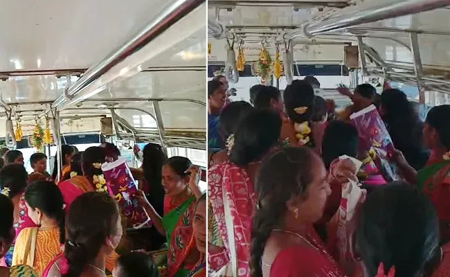Free Bus Effect Women Fight In RTC BUS At Bhadrachalam And Karnataka - Sakshi