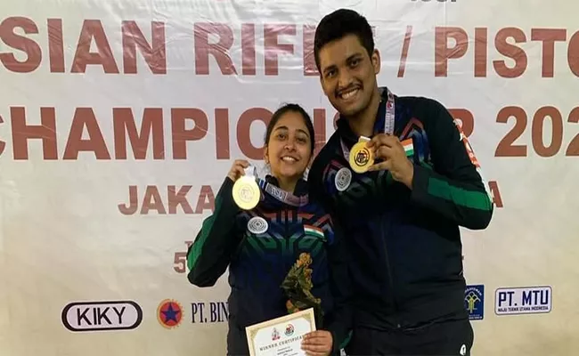 Rudrankksh And Mehuli Win Fifth Gold In Asian Olympic Qualifiers - Sakshi