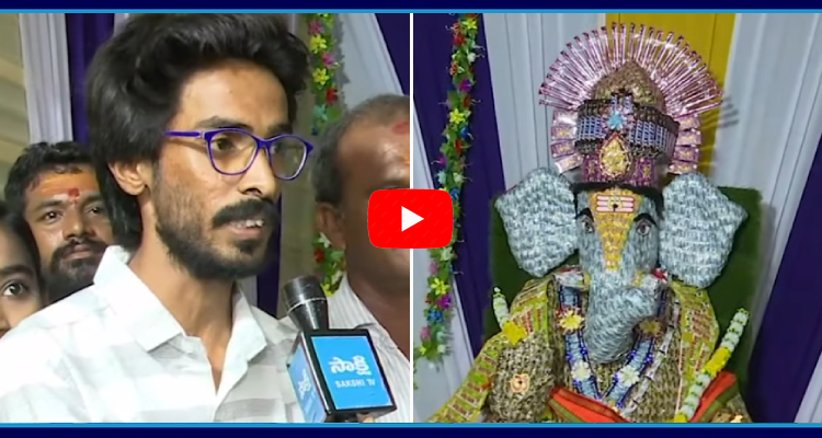 Ganesh Idol Made With Chocolates At Ampolu Village Srikakulam 4