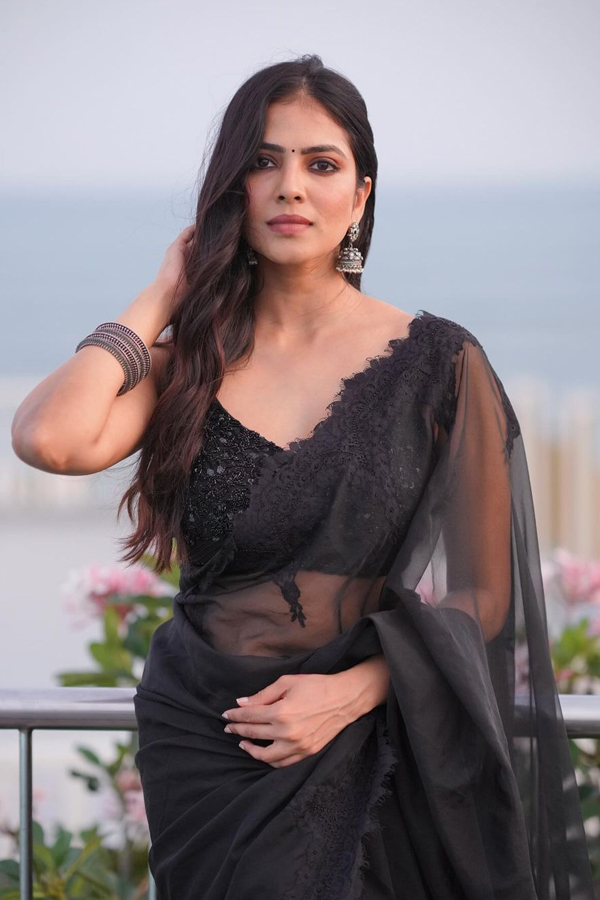 Malayalam Actress Malavika Mohanan Looks Amazing In Black Saree2