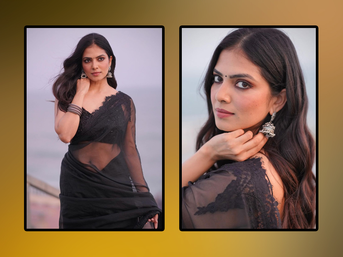 Malayalam Actress Malavika Mohanan Looks Amazing In Black Saree1