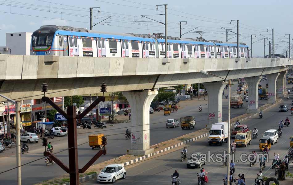 Hyderabad Metro Rail Test Run scenes - Sakshi8