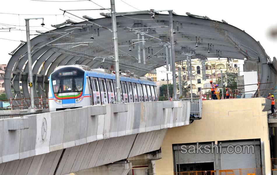 Hyderabad Metro Rail Test Run scenes - Sakshi14