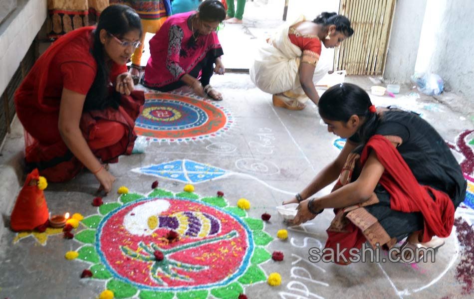 rangoli compitation at jahnavi degree college8