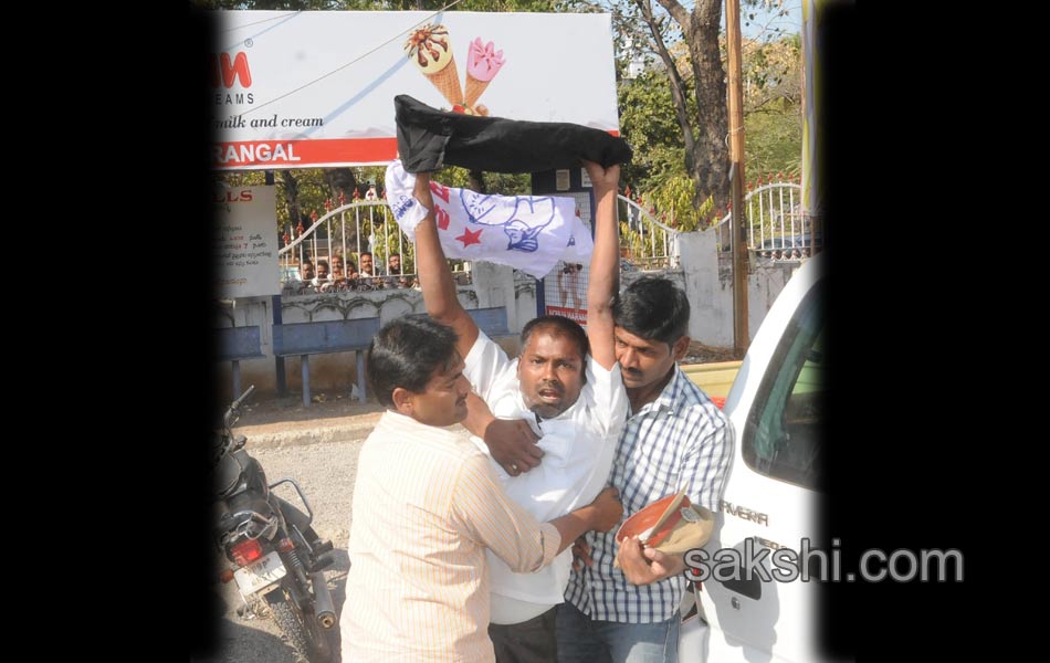 protests Chandrababu Warangal tour - Sakshi12