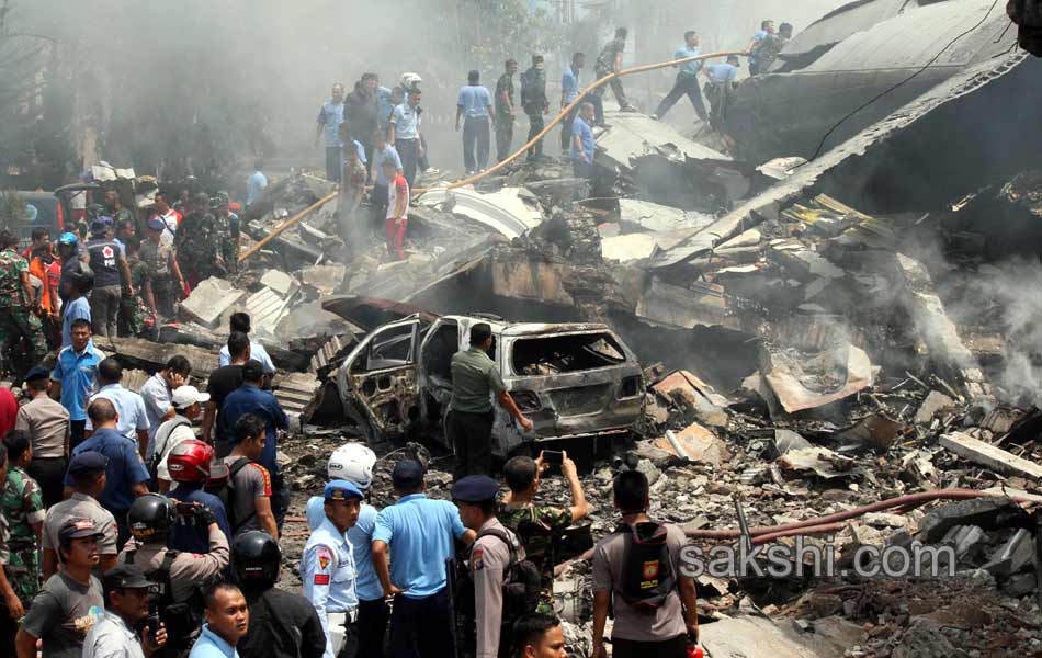 38 dead after Indonesian military plane crashes in flames12