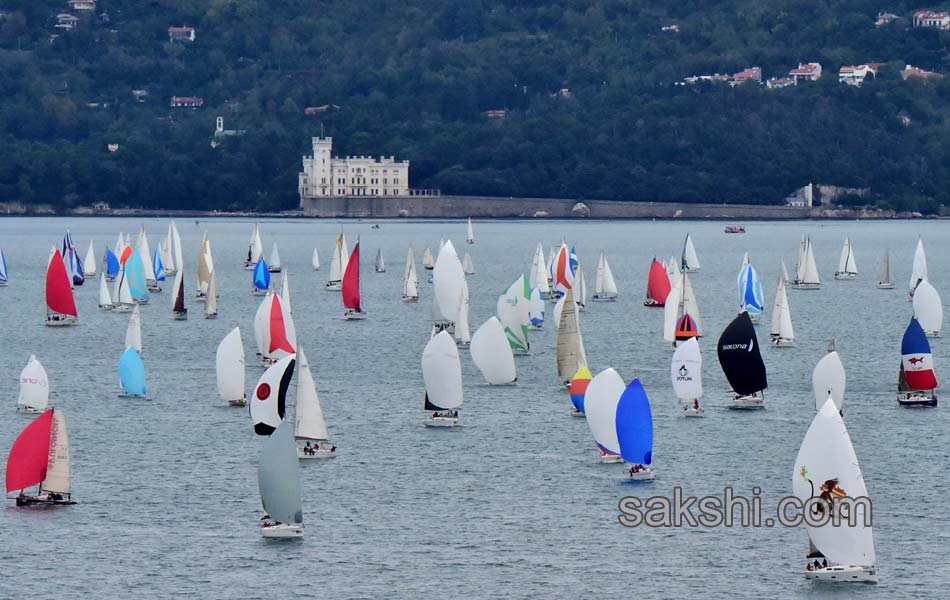 Boats sail during the 47th Barcolana regatta in the Gulf of Trieste - Sakshi2