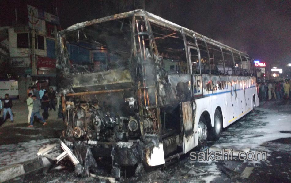 Volvo bus fire near visakhapatam - Sakshi2