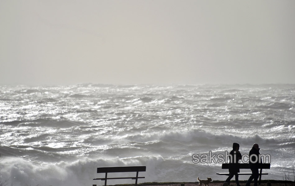 Waves crash near the Port12