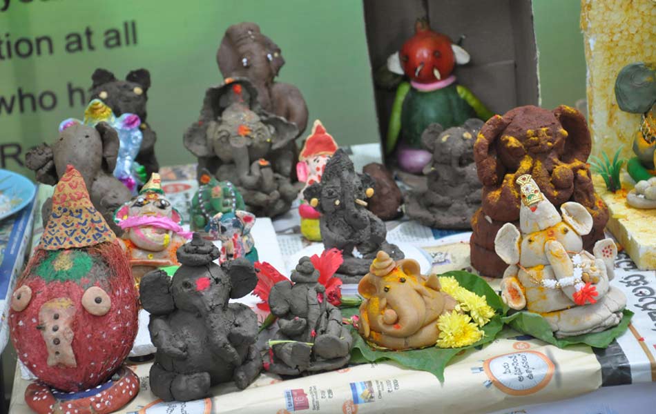 Children made eco friendly Vinayaka statues5