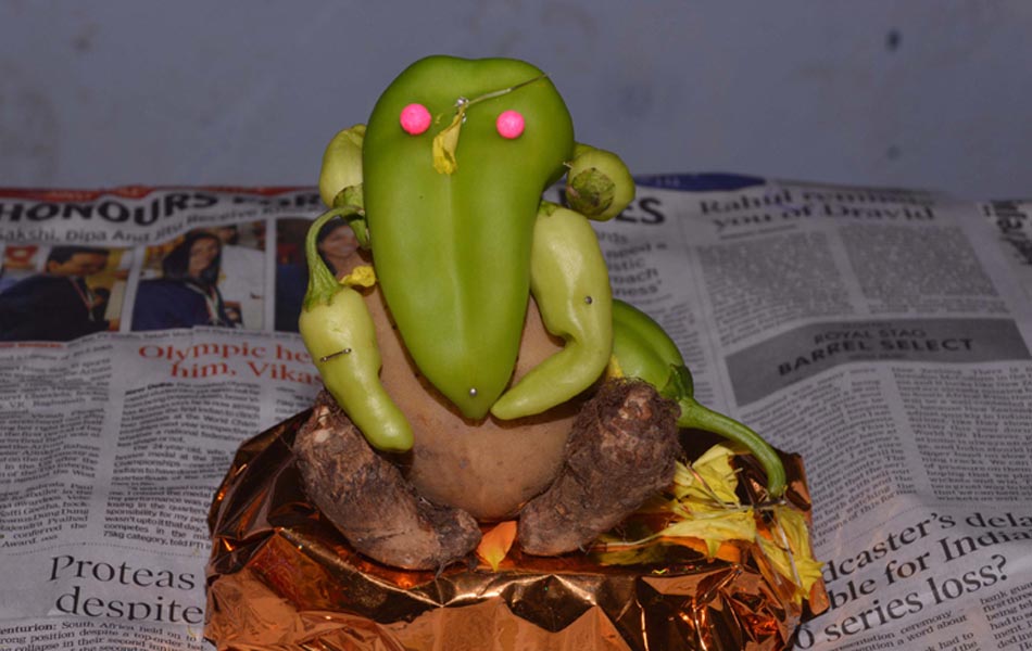 Children made eco friendly Vinayaka statues10