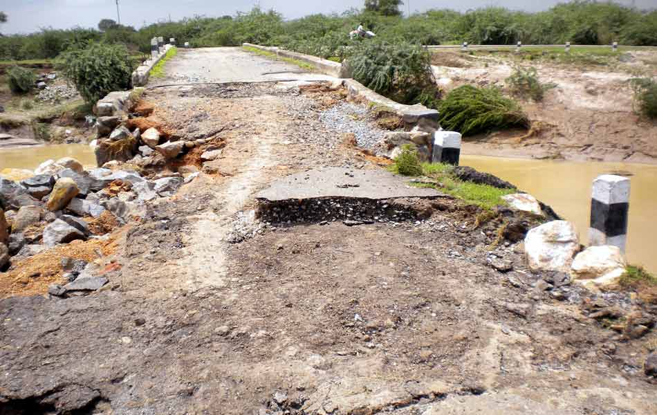 Roads destroyed - Sakshi7