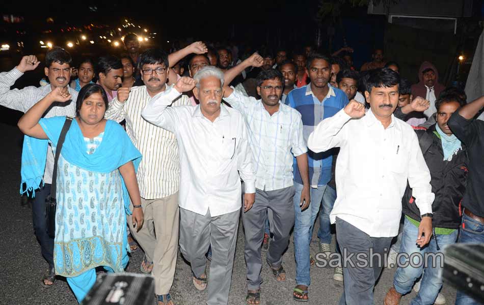 public unions protests at ntr bhavan over aob encounter and arrested - Sakshi19