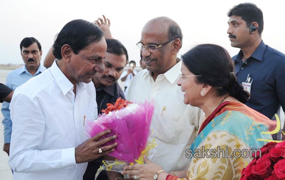 grand welcome on telangana cm kcr - Sakshi11