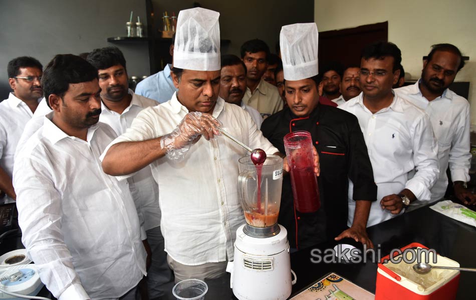 Telangana CM son KTR sells icecream for his party - Sakshi10