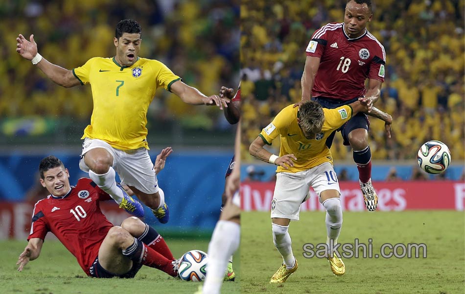 brazil wins over colombia and enters into semi final - Sakshi16