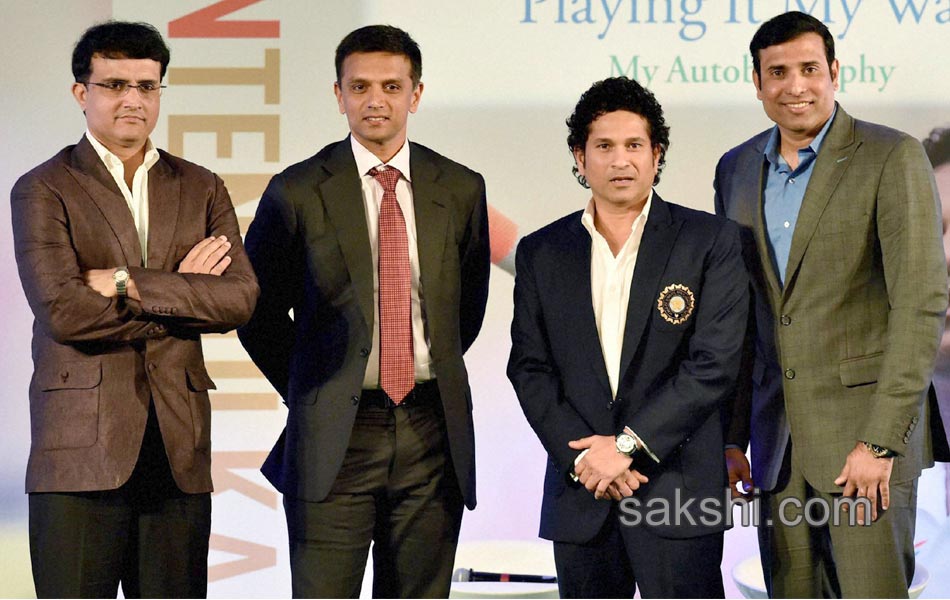 Sachin Tendulkar presents a copy of his autobiography1