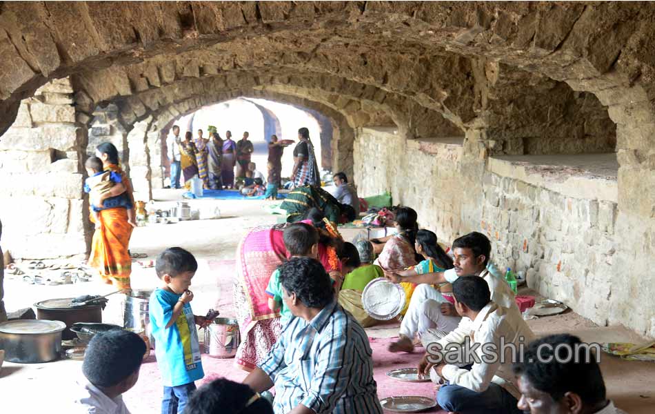 Devotees with a huge sliding Bonalu5