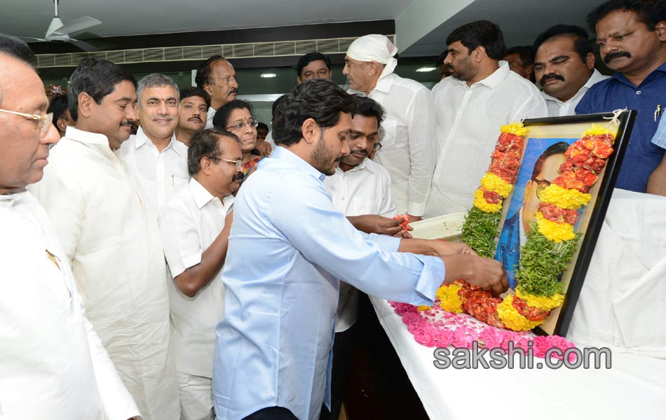 YS jagan mohan reddy tributes to Ambedkar in party office - Sakshi6