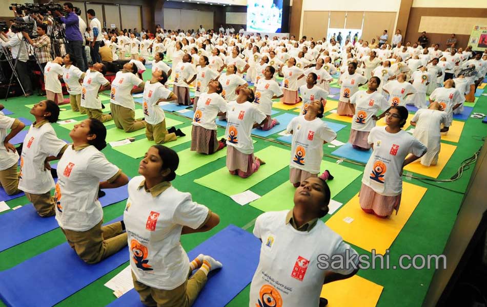 international yoga day celebrated in telugu states13