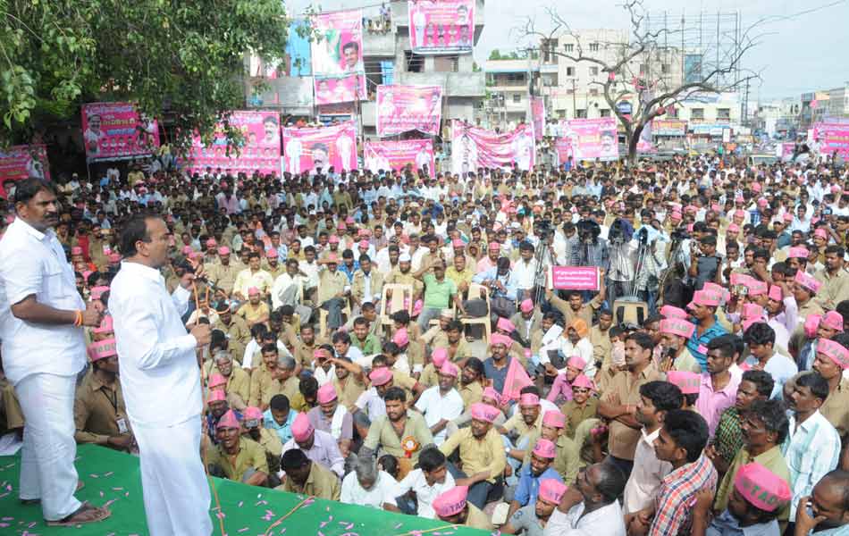 auto drivers rally in warangal city6